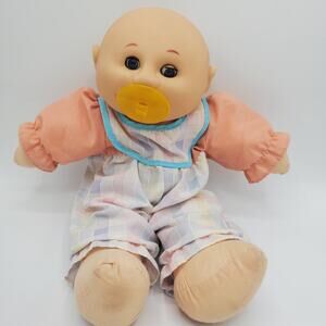 Uneeda Vintage Babydoll Pacifier Bald Blue Eyes Removable Binky Unisex Play Toy